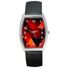 Abstract Triangle Wallpaper Barrel Style Metal Watch by BangZart