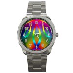 Colorful Easter Egg Sport Metal Watch Front