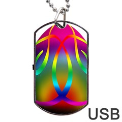 Colorful Easter Egg Dog Tag Usb Flash (one Side) by BangZart