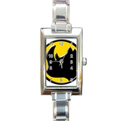 Black Rhino Logo Rectangle Italian Charm Watch by BangZart