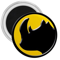 Black Rhino Logo 3  Magnets by BangZart