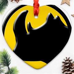 Black Rhino Logo Ornament (heart) by BangZart