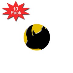 Black Rhino Logo 1  Mini Buttons (10 Pack)  by BangZart