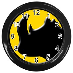 Black Rhino Logo Wall Clocks (black) by BangZart