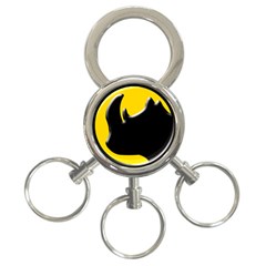 Black Rhino Logo 3-ring Key Chains by BangZart