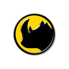 Black Rhino Logo Magnet 3  (round) by BangZart