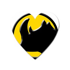 Black Rhino Logo Heart Magnet by BangZart