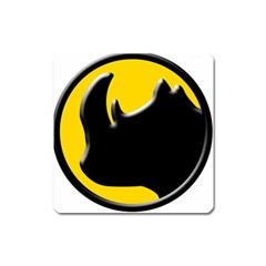 Black Rhino Logo Square Magnet by BangZart