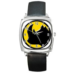 Black Rhino Logo Square Metal Watch by BangZart