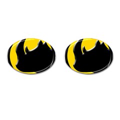 Black Rhino Logo Cufflinks (oval) by BangZart