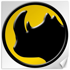 Black Rhino Logo Canvas 16  X 16   by BangZart