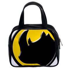 Black Rhino Logo Classic Handbags (2 Sides) by BangZart