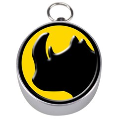 Black Rhino Logo Silver Compasses by BangZart