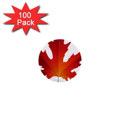 Autumn Maple Leaf Clip Art 1  Mini Buttons (100 Pack)  by BangZart