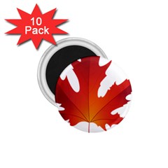 Autumn Maple Leaf Clip Art 1 75  Magnets (10 Pack)  by BangZart