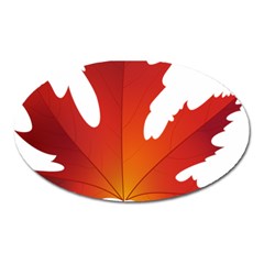 Autumn Maple Leaf Clip Art Oval Magnet by BangZart