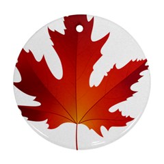 Autumn Maple Leaf Clip Art Round Ornament (two Sides) by BangZart