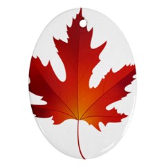 Autumn Maple Leaf Clip Art Oval Ornament (two Sides) by BangZart