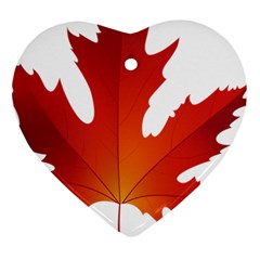 Autumn Maple Leaf Clip Art Heart Ornament (two Sides) by BangZart