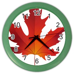 Autumn Maple Leaf Clip Art Color Wall Clocks