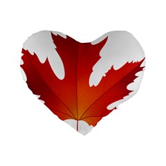 Autumn Maple Leaf Clip Art Standard 16  Premium Heart Shape Cushions by BangZart