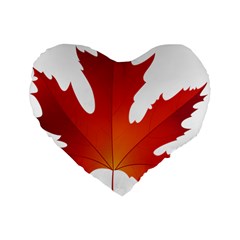 Autumn Maple Leaf Clip Art Standard 16  Premium Flano Heart Shape Cushions by BangZart