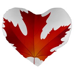 Autumn Maple Leaf Clip Art Large 19  Premium Flano Heart Shape Cushions by BangZart