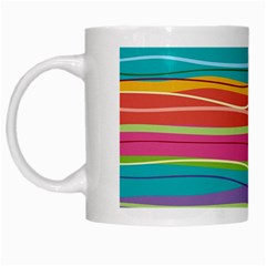 Colorful Horizontal Lines Background White Mugs by TastefulDesigns