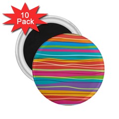 Colorful Horizontal Lines Background 2 25  Magnets (10 Pack)  by TastefulDesigns