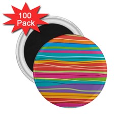 Colorful Horizontal Lines Background 2 25  Magnets (100 Pack) 