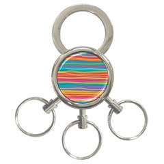 Colorful Horizontal Lines Background 3-ring Key Chains by TastefulDesigns