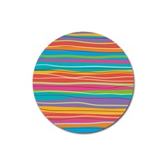 Colorful Horizontal Lines Background Magnet 3  (round)