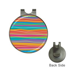 Colorful Horizontal Lines Background Hat Clips With Golf Markers by TastefulDesigns