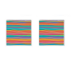 Colorful Horizontal Lines Background Cufflinks (square)