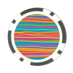 Colorful Horizontal Lines Background Poker Chip Card Guard by TastefulDesigns