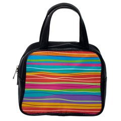 Colorful Horizontal Lines Background Classic Handbags (one Side) by TastefulDesigns