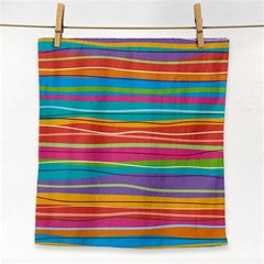 Colorful Horizontal Lines Background Face Towel by TastefulDesigns