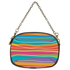 Colorful Horizontal Lines Background Chain Purses (one Side)  by TastefulDesigns