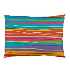 Colorful Horizontal Lines Background Pillow Case by TastefulDesigns