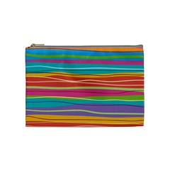 Colorful Horizontal Lines Background Cosmetic Bag (medium) 