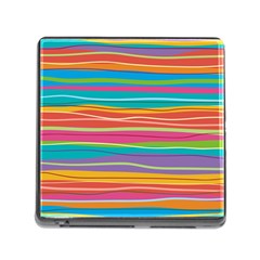 Colorful Horizontal Lines Background Memory Card Reader (square) by TastefulDesigns