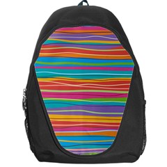 Colorful Horizontal Lines Background Backpack Bag