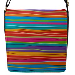 Colorful Horizontal Lines Background Flap Messenger Bag (s) by TastefulDesigns