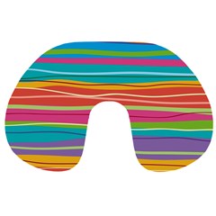 Colorful Horizontal Lines Background Travel Neck Pillows by TastefulDesigns