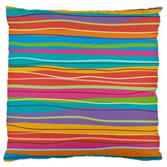 Colorful Horizontal Lines Background Standard Flano Cushion Case (one Side) by TastefulDesigns