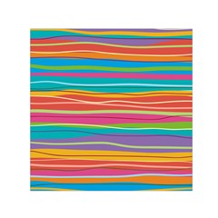 Colorful Horizontal Lines Background Small Satin Scarf (square)