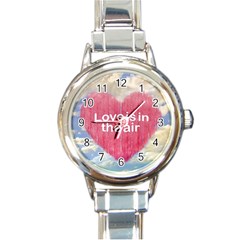 Love Concept Poster Design Round Italian Charm Watch by dflcprints