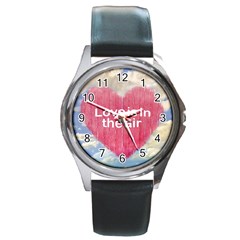 Love Concept Poster Design Round Metal Watch by dflcprints