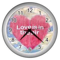 Love Concept Poster Design Wall Clocks (silver)  by dflcprints