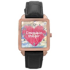 Love Concept Poster Design Rose Gold Leather Watch  by dflcprints